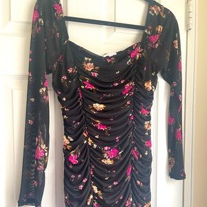 Black rose design dress